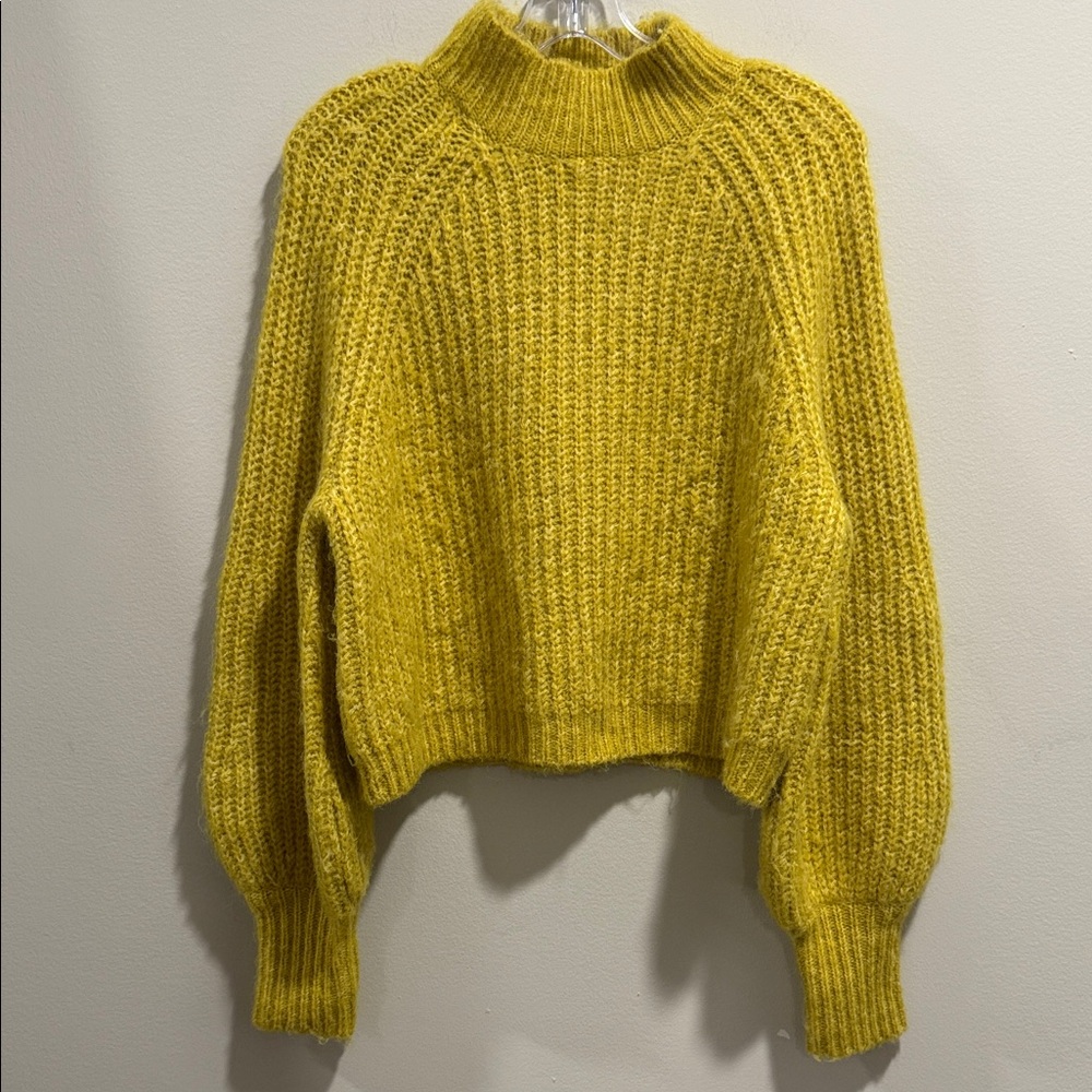 Zara Mustard Cowl Neck Sweater